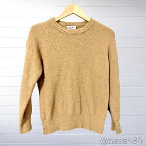 MOD REF Tan Fuzzy Knit Crew Neck Sweater Size‎ S